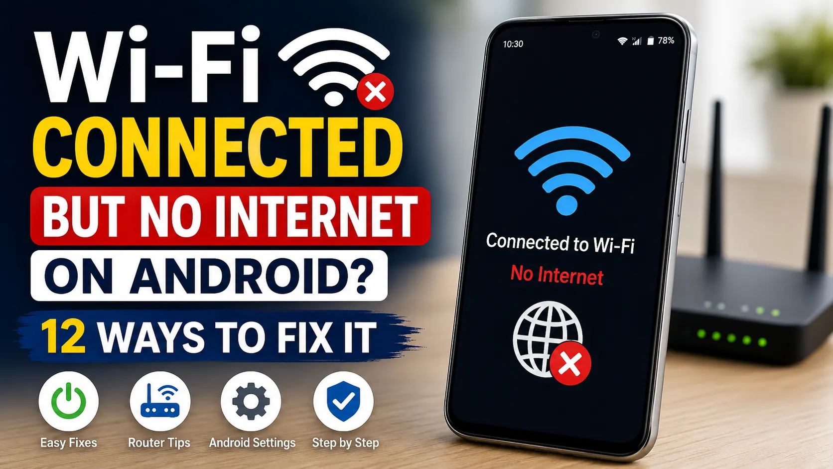 Wi-Fi connected but no internet on Android